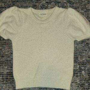 The Reeds Ladies Puffy Short Sleeve Sweater Cream Size Small RN 98710
